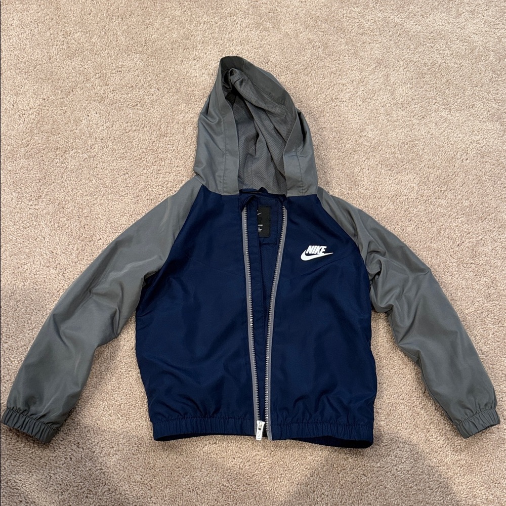 Nike Kids Navy and Gray Raincoat
